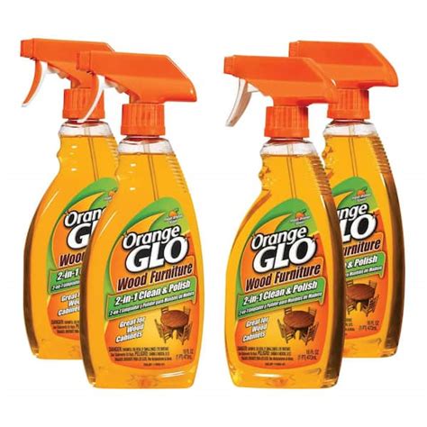 Orange Glo 16 Oz Wood Furniture 2 In 1 Clean Polish Spray 4 Pack