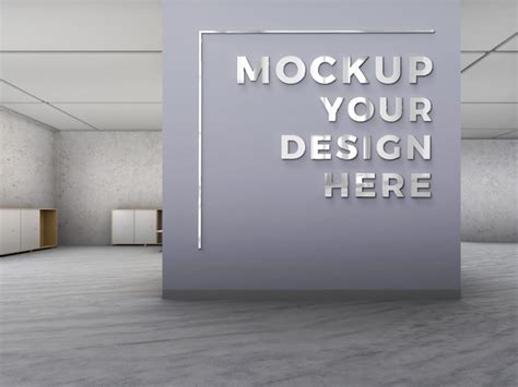 Premium Psd Office Logo In Wall Mockup