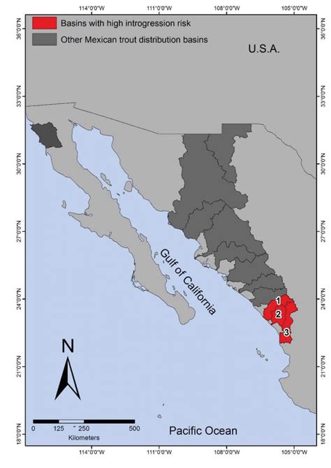 Mexican Trout Distribution Basins With High Risk Of Genetic