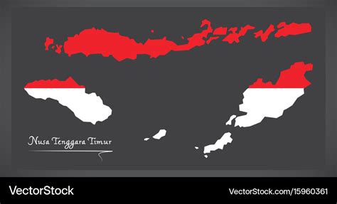 Nusa tenggara timur indonesia map with indonesian Vector Image