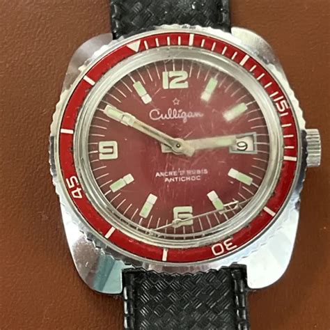 ANCIENNE MONTRE CULLIGAN Cal P75 Plongee Mécanique Fonctionne EUR 50 00