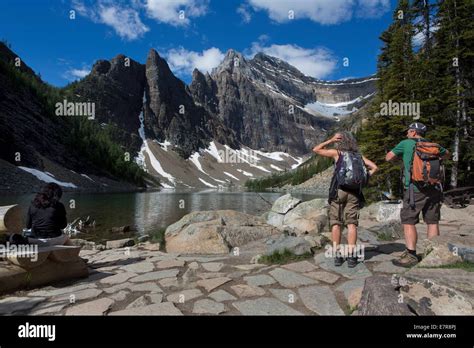 Lake Agnes Near Lake Louise Alberta Canada Stock Photo Alamy