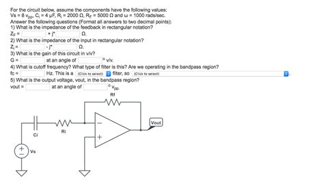 Solved For the circuit below assume Vs 6 Vpp RI 1200 Ω Chegg