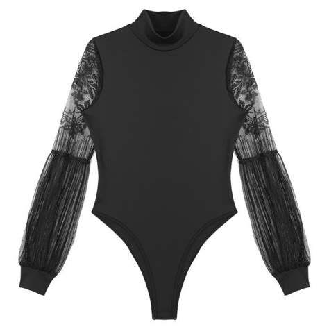 Yoojia Femme Body Manches Longues Bodysuit Haut Top Sexy Slim