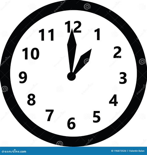 Clock Dial Shows One Hour Stock Vector Illustration Of Pointer 196873526