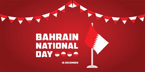 16 December Bahrain National Independence Day Flag Of Bahrain Vector