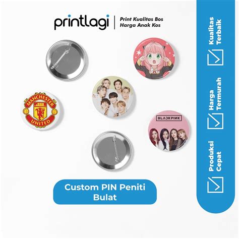 Jual Cetak Pin Peniti Bulat Custom Gambar Pin Peniti Custom Pin