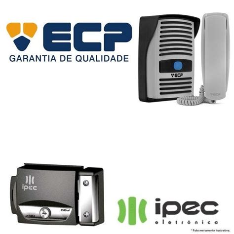 Kit Porteiro Eletr Nico Ecp Intervox Cinza Fechadura Ipec F