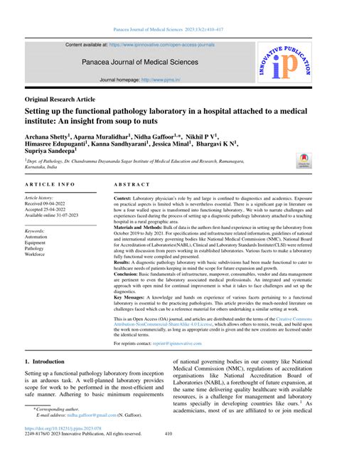 Pdf Setting Up The Functional Pathology Laboratory In A Hospital