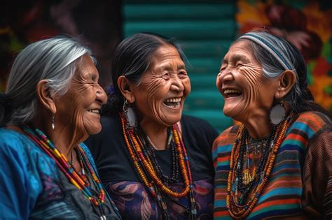 Premium Ai Image Group Of Laughing Latinamerican Indigenous Mature Women