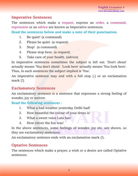 Cbse Ncert Class English Grammar Chapter Kinds Of Sentence