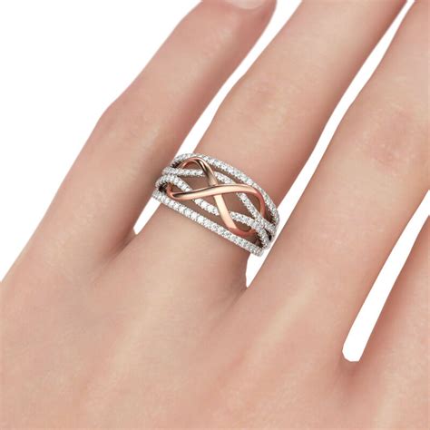 Jeulia Two Tone Infinity Sterling Silver Women S Band Jeulia Jewelry