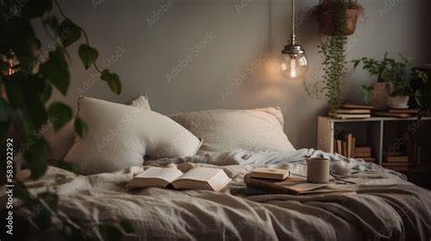 Concept Of Sleep Hygiene Cosy Bed With Soft Pillows And Comfortable