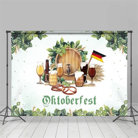 Green Hop Vine Leaves Oktoberfest Beer Backdrop Lofaris