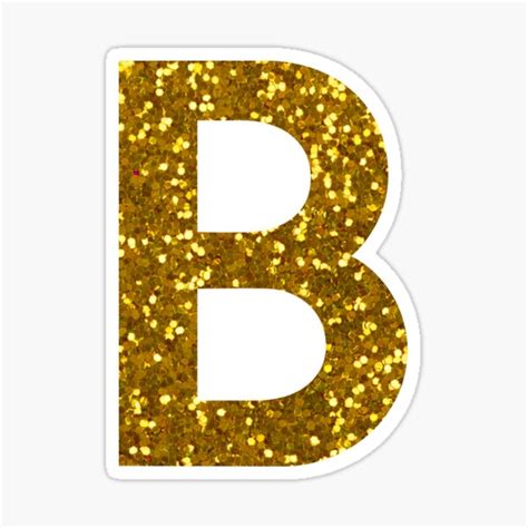 Gold Letter B Gold Glitter Sticker For Sale By Pascally Redbubble