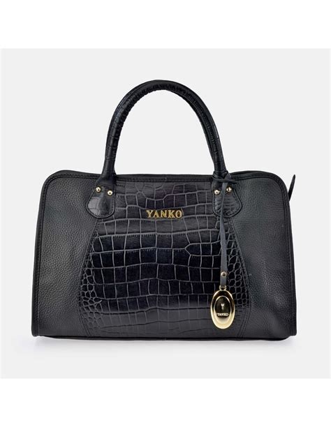 Yanko Bolso De Mano Grande Para Mujer En Piel Color Negro Con Doble Asa