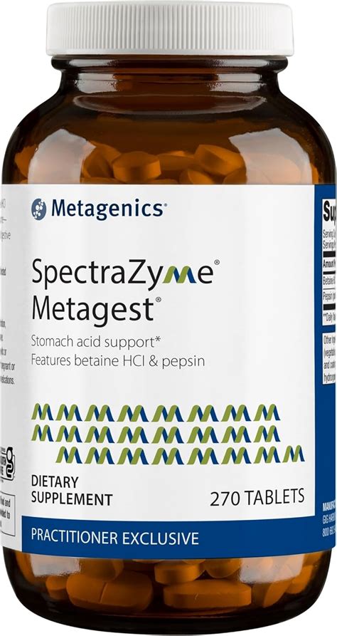 Metagenics Spectrazyme Metagest Supports Stomach Health And Aids In Digestion