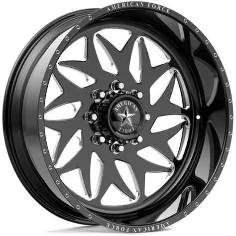 26x14 American Force N06 Brave Ss5 Black W Milled Accents Rev Wheels