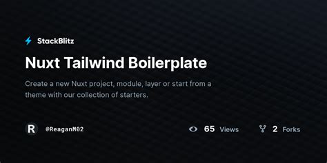 Nuxt Tailwind Boilerplate Stackblitz