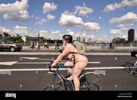 London Naked Bike Ride Waterloo Bridge London UK Stock Photo Alamy