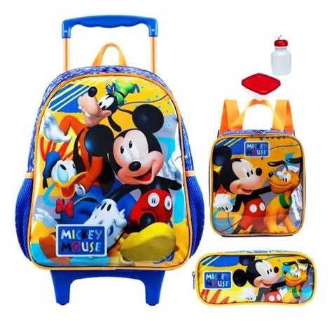 Kit Mochila Infantil Mickey Mouse Disney Rodinhas Tam G Frete Gr Tis