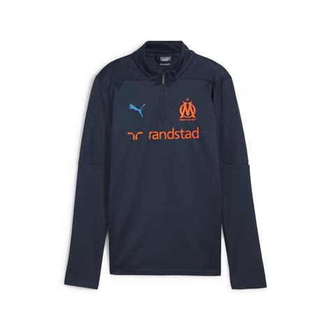 Sweat zippé junior OM bleu orange 2024 25 sur Foot fr