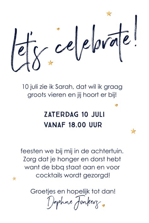 Tekst Uitnodiging Jaar Verjaardag Gefeliciteerd Tante