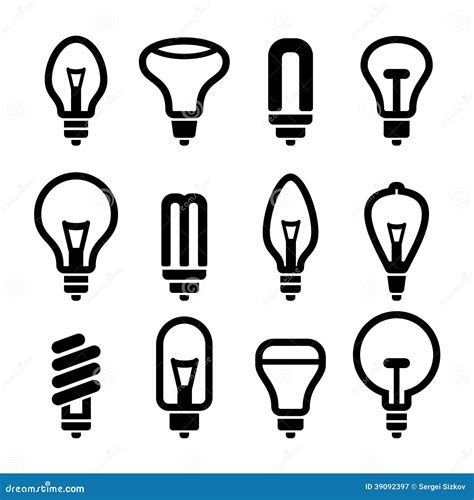 Set Bulb Icon Idea Concept Creative Bulb Sign Innovations Vector
