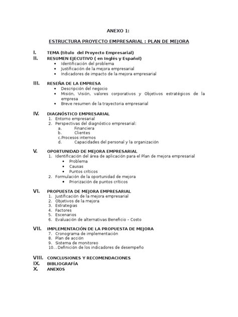 Esquema Del Plan De Mejora Plan De Negocio 2015 Pdf Marketing