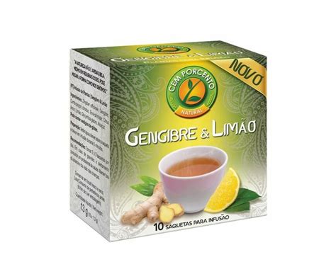 Cha Limao E Gengibre - Chá Infusão Gengibre e Limão Cem Porcento 13g