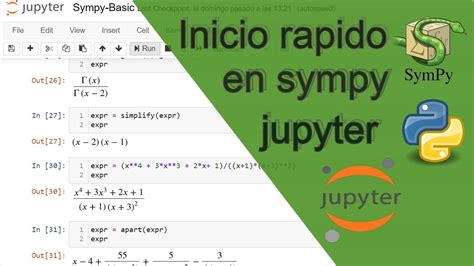 Inicio rápido y sencillo con la librería Sympy Python Nivel Basico