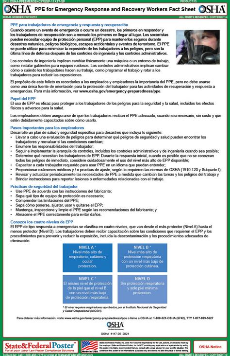 Osha Ppe For Emergency Response And Recovery Workers Fact Sheet — State