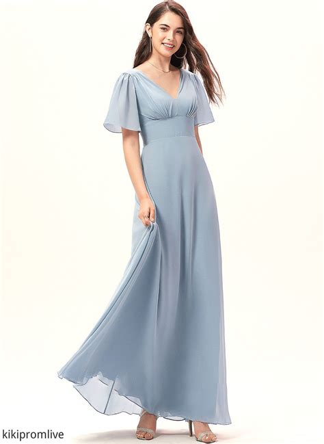 Neckline Straps Fabric Length Floor Length A Line Silhouette V Neck