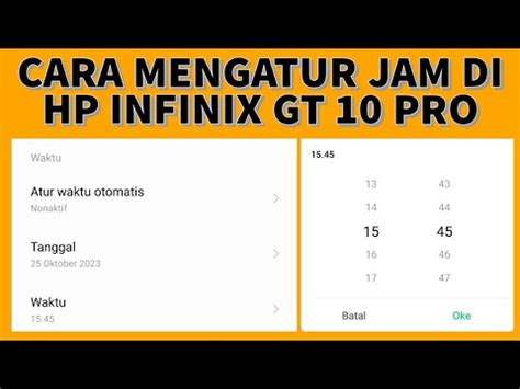 Cara Mengatur Jam Di Hp Infinix Gt Pro Youtube