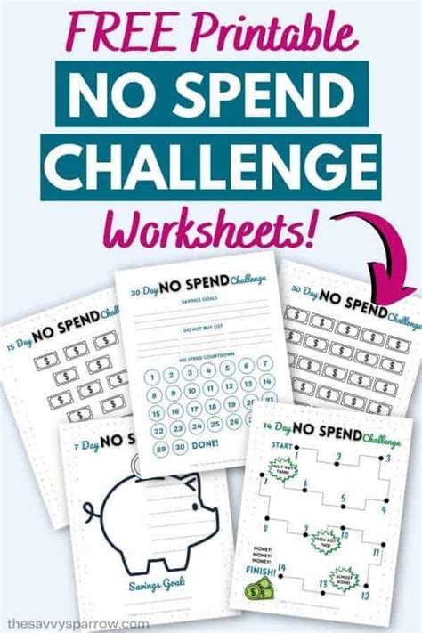 No Spend Month Challenge Printable