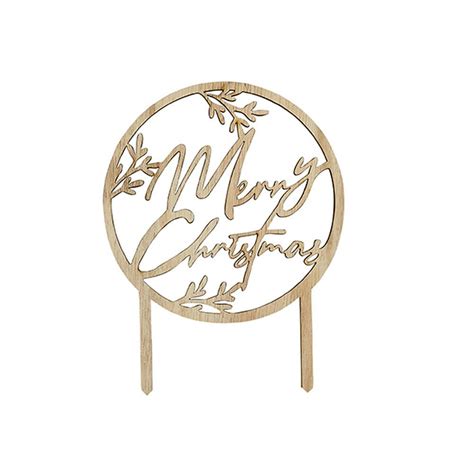 Club Green Wooden Merry Christmas Cake Topper Cake Toppers From