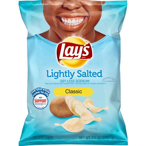 Lay S Lightly Salted Potato Chips 7 75 Oz Bag Walmart