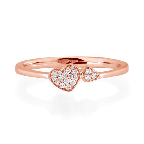 Ct Rose Gold Diamond Pave Set Heart Ring Cerrone Jewellers