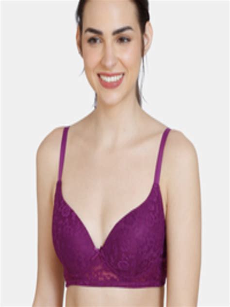 Buy Rosaline By Zivame Purple Floral Lightly Non Wired Padded Bra Bra For Women 17713768 Myntra