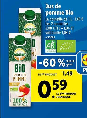 Promo Jus De Pomme Bio Solevita Chez Lidl Icatalogue Fr