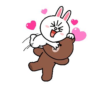 Brown Cony S Heart Throbbing Love Line Sticker Cute Love