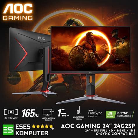 Jual Monitor Aoc 24g2sp 24 Ips Fhd 165hz 1ms G Sync Compatible Gaming