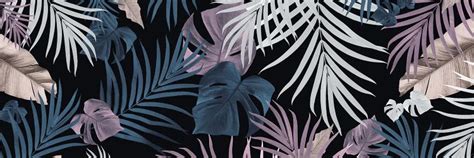 Tropical Jungle Night Leaves Canvas Artwork Anita S And Bella S Art