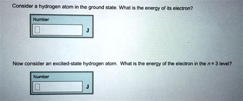 Solved Consider Hydrogen Atom In The Ground Stale What Is The Energy