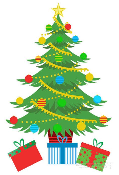 Christmas Animated Clipart Christmas Tree Bright Lightd Decorated With