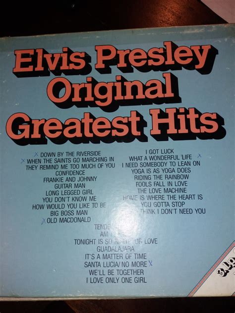 Price Value For Elvis Presley Elvis Presley Original Greatest Hits