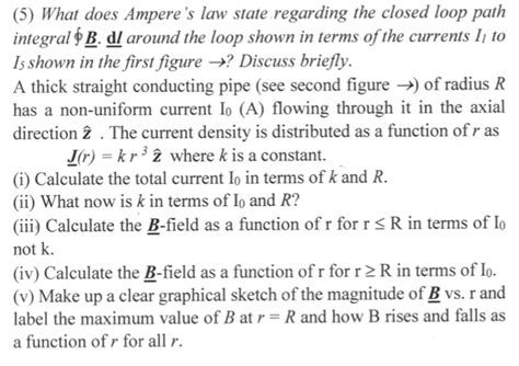 Solved 5 What Does Ampere S Law State Regarding The Closed