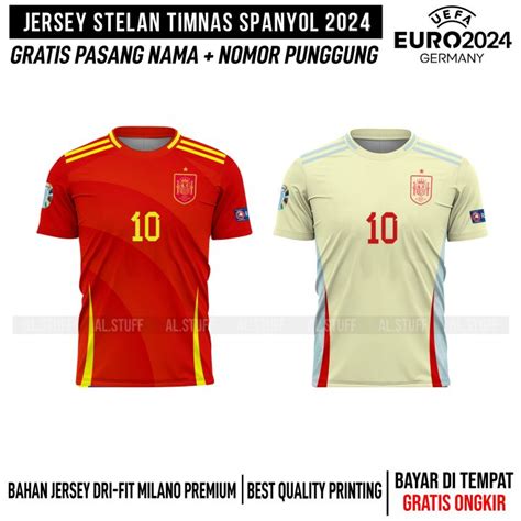 Baju Jersey Timnas Spanyol Euro 2024 Premium Terbaru Gratis Pasang Nama