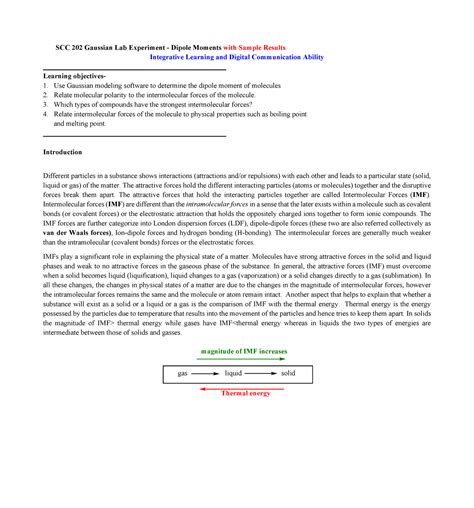 Molecular Dipole Moment Calculations With Gaussian With Sample Results