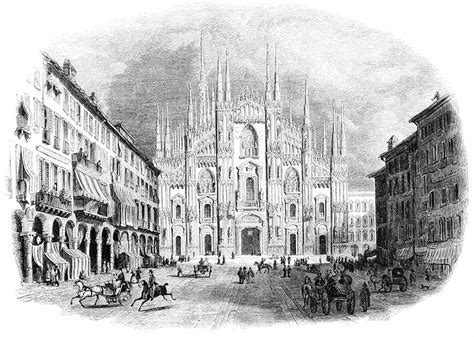 Milan Cathedral Old Book Illustrations